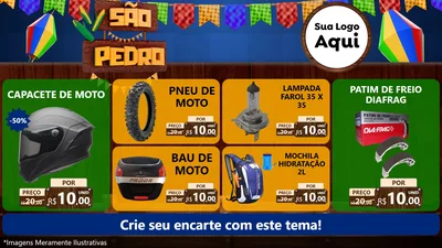 Modelo de TV para TV Horizontal com o tema São Pedro para Moto peças