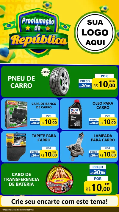 Modelo de TV para TV Vertical com o tema Proclamação da República para Auto peças