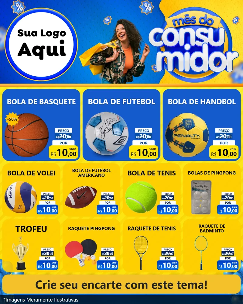 Modelo de Rede Social para Feed Instagram com o tema Mês do Consumidor para Artigos Esportivos