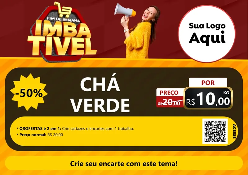 Modelo de Cartaz para Cartaz A4 Horizontal com o tema Fim de Semana Imbatível para Produtos Naturais