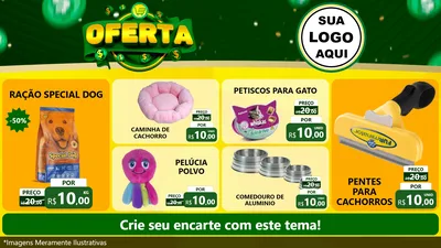 Modelo de TV para TV Horizontal com o tema Oferta para Pet Shop