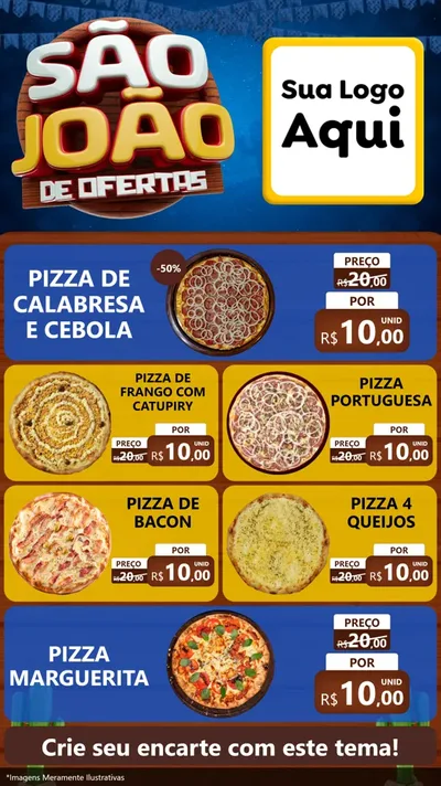 Modelo de TV para TV Vertical com o tema São João Ofertas Imbatíveis! - Junina para Pizzaria