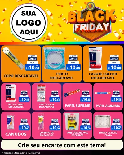 Modelo de Rede Social para Feed Instagram com o tema Black Friday para Embalagens