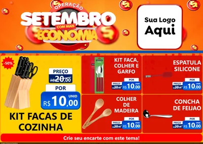 Modelo de Encarte para Encarte A4 Horizontal com o tema Operação Setembro Com Muita Economia para Utilidades Domésticas