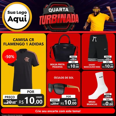 Modelo de Rede Social para Feed Facebook com o tema Quarta Turbinada para Roupas e acessórios