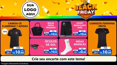 Modelo de TV para TV Horizontal com o tema Black Friday para Roupas e acessórios