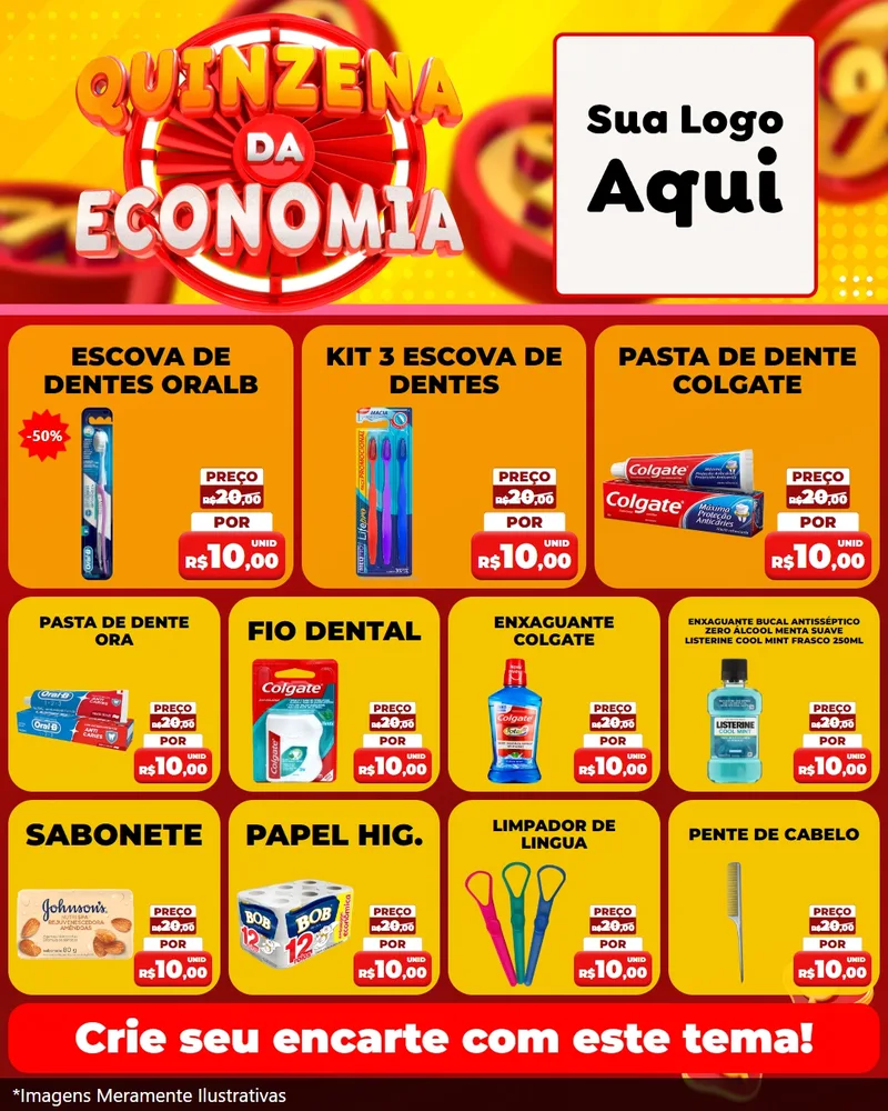 Modelo de Rede Social para Feed Instagram com o tema Quinzena Da Economia para Higiene Pessoal