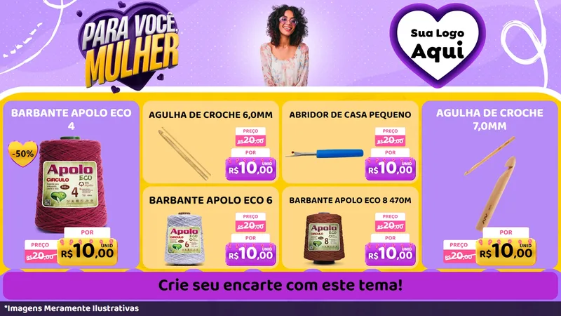 Modelo de TV para TV Horizontal com o tema Para Você, Mulher para Armarinho e Aviamentos