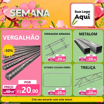 Modelo de Rede Social para Feed Facebook com o tema Semana da Primavera para Ferragens