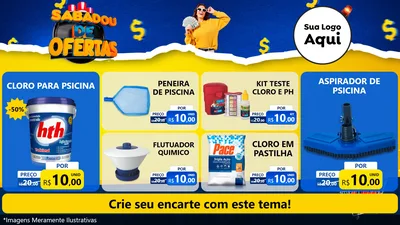 Modelo de TV para TV Horizontal com o tema Sabadou de Ofertas para Produtos para Piscina