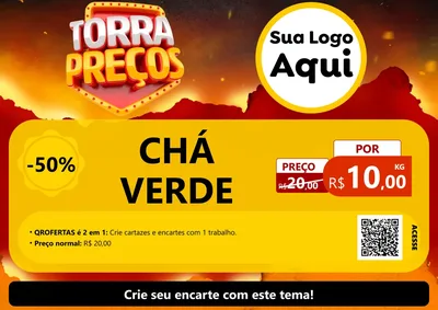 Modelo de Cartaz para Cartaz A4 Horizontal com o tema Torra Preços para Produtos Naturais