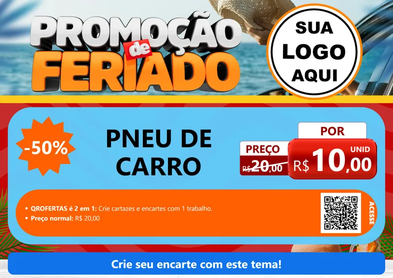 Modelo de Cartaz para Cartaz A4 Horizontal com o tema Promoção de Feriado para Auto peças