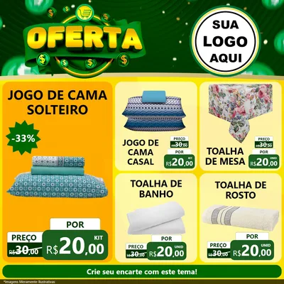Modelo de Rede Social para Feed Facebook com o tema Oferta para Cama, Mesa e Banho