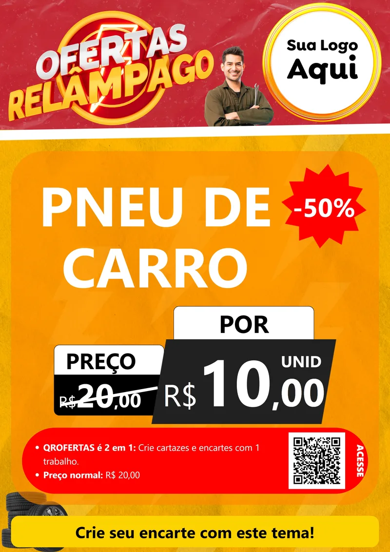 Modelo de Cartaz para Cartaz A4 Vertical com o tema Ofertas Relâmpago - Autopeças para Auto peças
