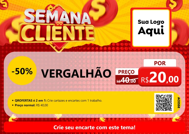 Modelo de Cartaz para Cartaz A4 Horizontal com o tema Semana do Cliente para Ferragens