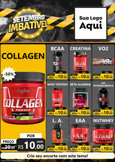 Modelo de Encarte para Encarte A4 Vertical com o tema Setembro Imbatível para Suplementos alimentares