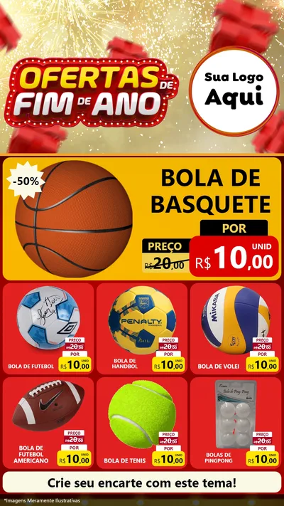 Modelo de Rede Social para Stories com o tema Ofertas de Fim de Ano para Artigos Esportivos