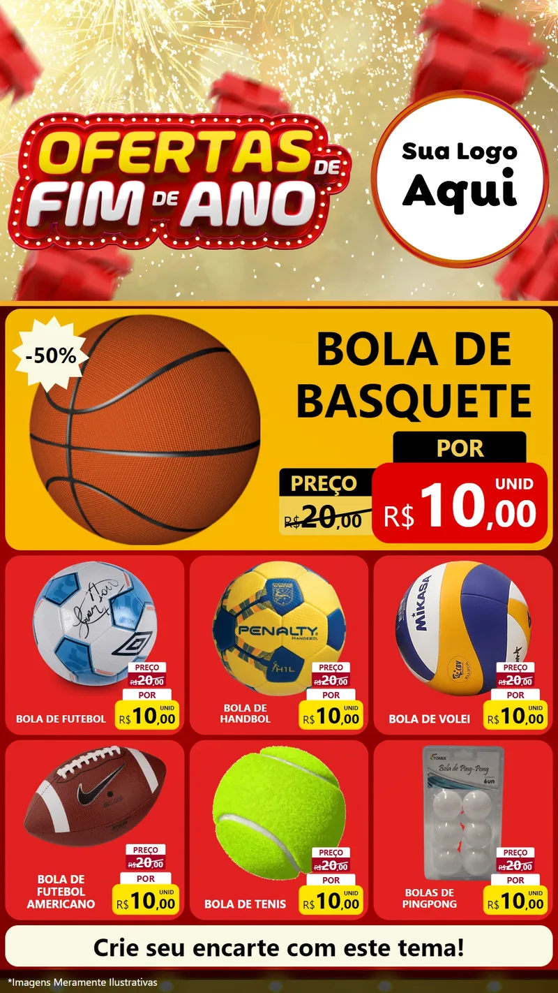Modelo de Rede Social para Stories com o tema Ofertas de Fim de Ano para Artigos Esportivos
