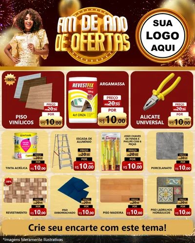 Modelo de Rede Social para Feed Instagram com o tema Fim de Ano de Ofertas para Material para Construção