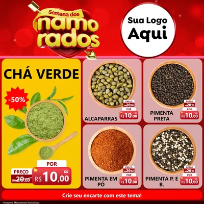Modelo de Rede Social para Feed Facebook com o tema Semana dos namorados para Produtos Naturais