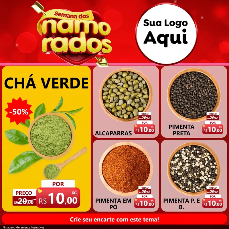 Modelo de Rede Social para Feed Facebook com o tema Semana dos namorados para Produtos Naturais