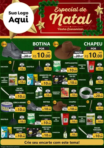 Modelo de Encarte para Encarte A4 Vertical com o tema Especial de Natal para Agropecuária