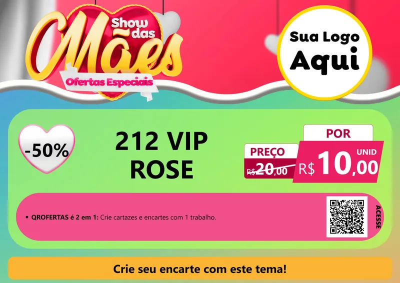 Modelo de Cartaz para Cartaz A4 Horizontal com o tema Show das Mães - Ofertas Especiais para Perfumes