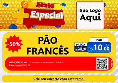 Modelo de Cartaz para Cartaz A4 Horizontal com o tema Sexta Mais Especial para Padaria