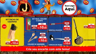 Modelo de TV para TV Horizontal com o tema Dia J - O Dia Mais Barato Do Mês para Utilidades Domésticas