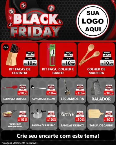 Modelo de Rede Social para Feed Instagram com o tema Black Friday para Utilidades Domésticas