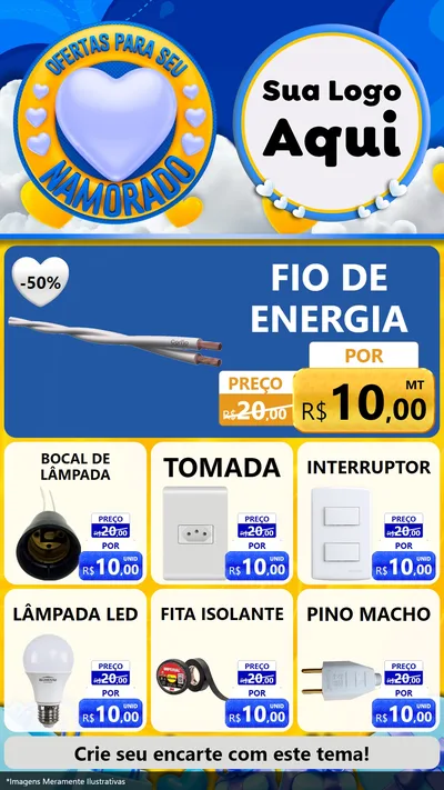 Modelo de Rede Social para Stories com o tema Ofertas Para Seu Namorado para Materiais Elétricos