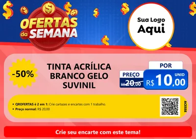 Modelo de Cartaz para Cartaz A4 Horizontal com o tema Ofertas Da Semana para Tintas e Ferramentas