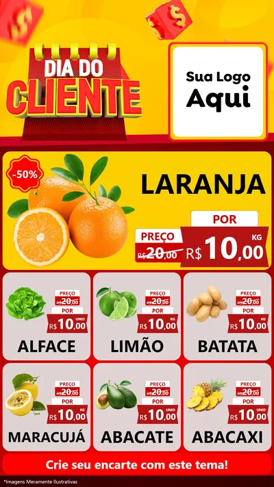 Modelo de Rede Social para Stories com o tema Dia do Cliente para Hortifrúti