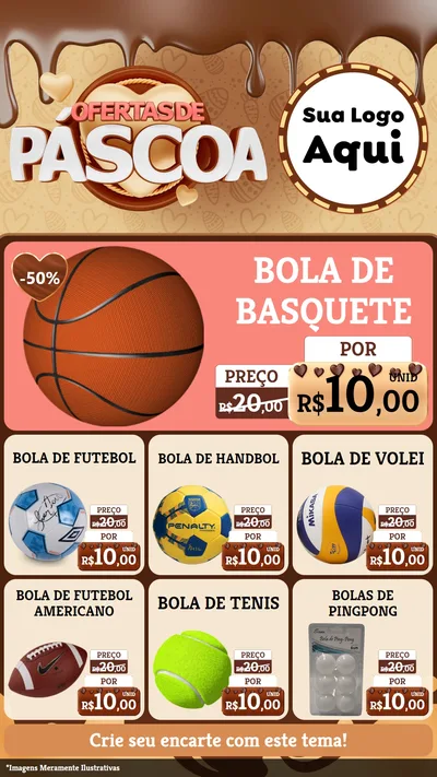 Modelo de Rede Social para Stories com o tema Ofertas de Páscoa para Artigos Esportivos