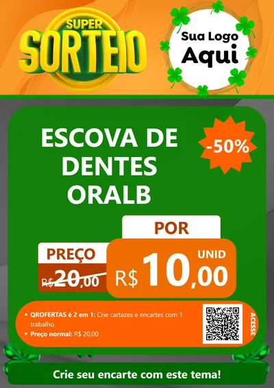 Modelo de Cartaz para Cartaz A4 Vertical com o tema Super Sorteio para Higiene Pessoal