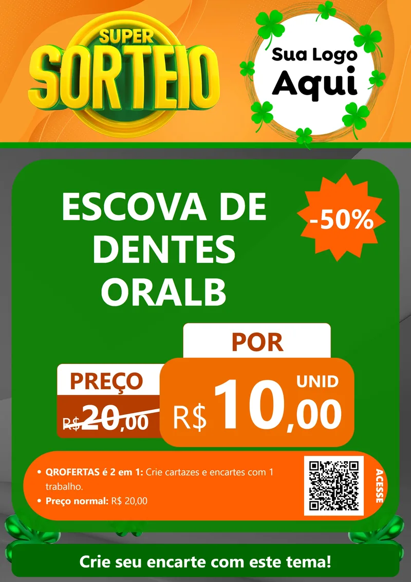 Modelo de Cartaz para Cartaz A4 Vertical com o tema Super Sorteio para Higiene Pessoal