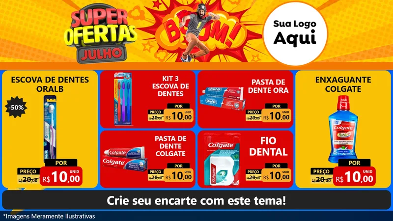 Modelo de TV para TV Horizontal com o tema Super Ofertas Julho para Higiene Pessoal