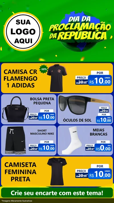 Modelo de TV para TV Vertical com o tema Dia Da Proclamação Da República para Roupas e acessórios