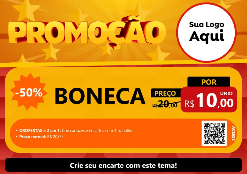 Modelo de Cartaz para Cartaz A4 Horizontal com o tema Promoção para Brinquedos