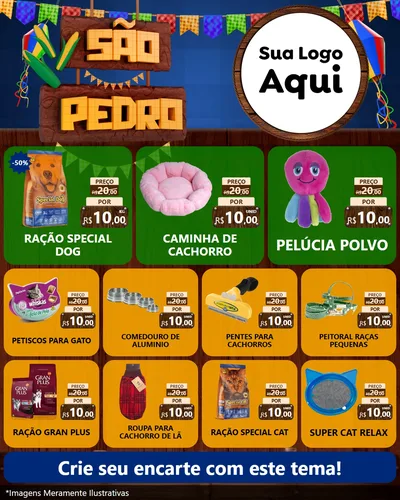 Modelo de Rede Social para Feed Instagram com o tema São Pedro para Pet Shop
