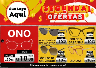 Modelo de Encarte para Encarte A4 Horizontal com o tema Segunda de Ofertas para Óticas
