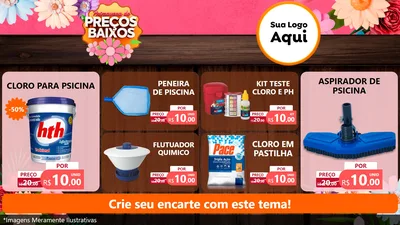Modelo de TV para TV Horizontal com o tema Primavera de Preços Baixos para Produtos para Piscina