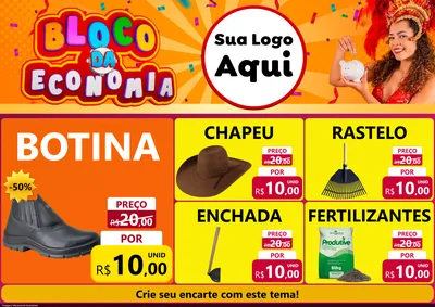 Modelo de Encarte para Encarte A4 Horizontal com o tema Bloco da Economia para Agropecuária