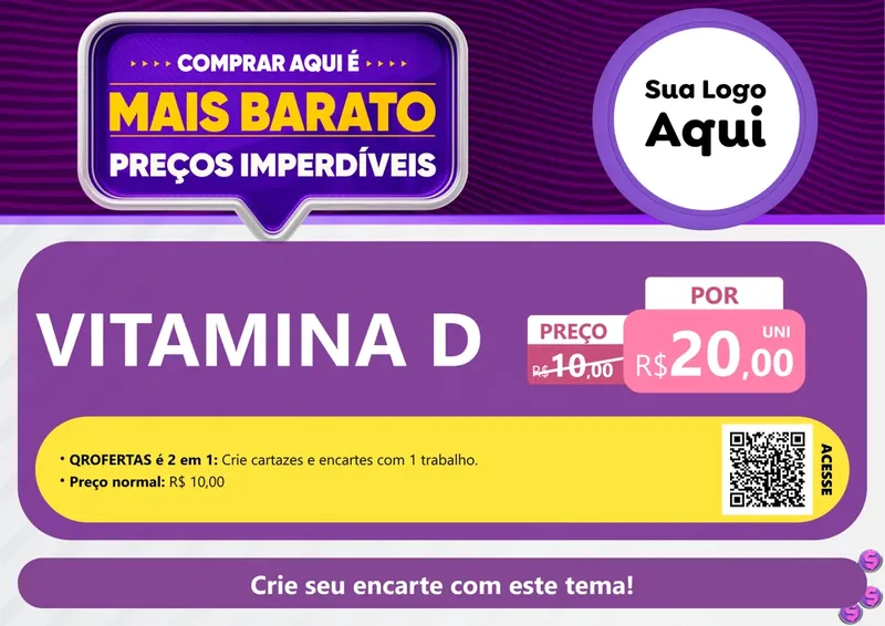 Modelo de Cartaz para Cartaz A4 Horizontal com o tema Mais Barato para Farmácia