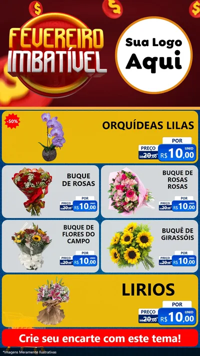 Modelo de TV para TV Vertical com o tema Fevereiro Imbatível para Floricultura e jardim