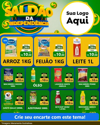 Modelo de Rede Social para Feed Instagram com o tema Saldão da Indepêndencia para Supermercado