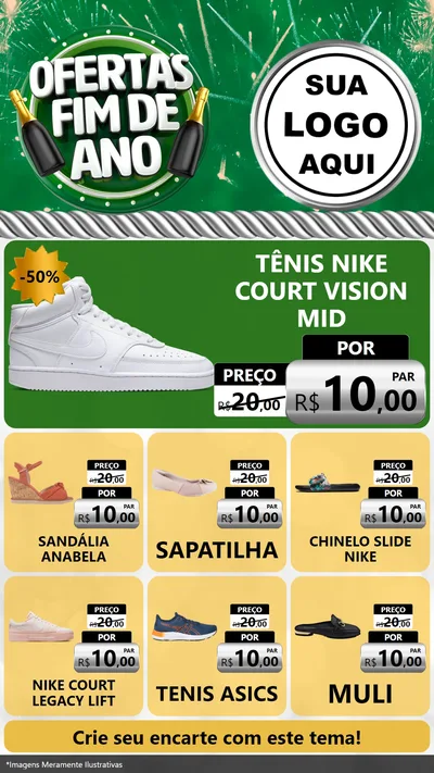 Modelo de Rede Social para Stories com o tema Ofertas Fim de Ano para Calçados