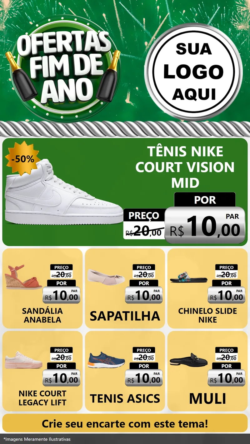 Modelo de Rede Social para Stories com o tema Ofertas Fim de Ano para Calçados