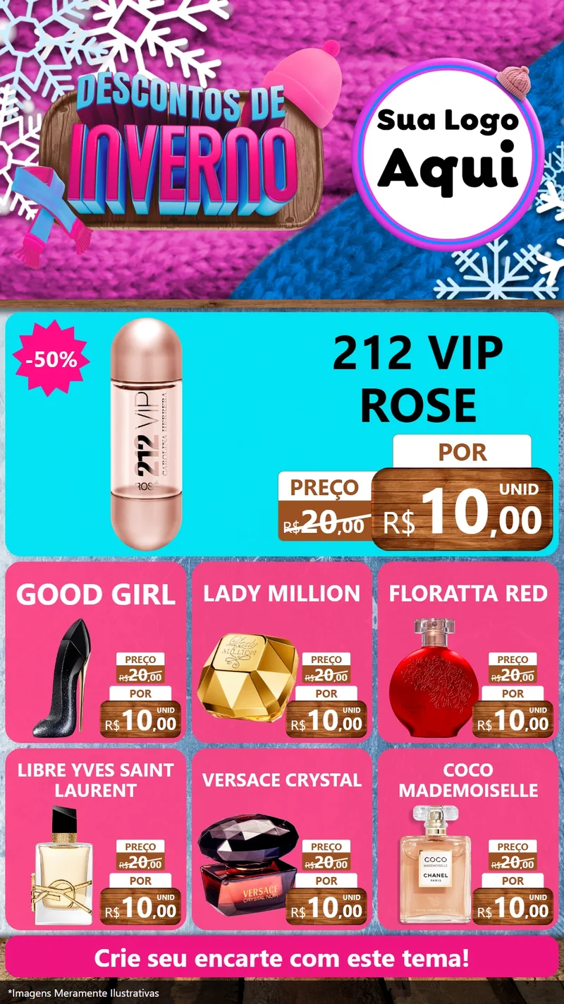 Modelo de Rede Social para Stories com o tema Descontos de Inverno para Perfumes