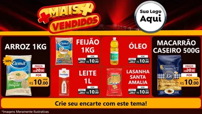 Modelo de TV para TV Horizontal com o tema Mais Vendidos para Supermercado